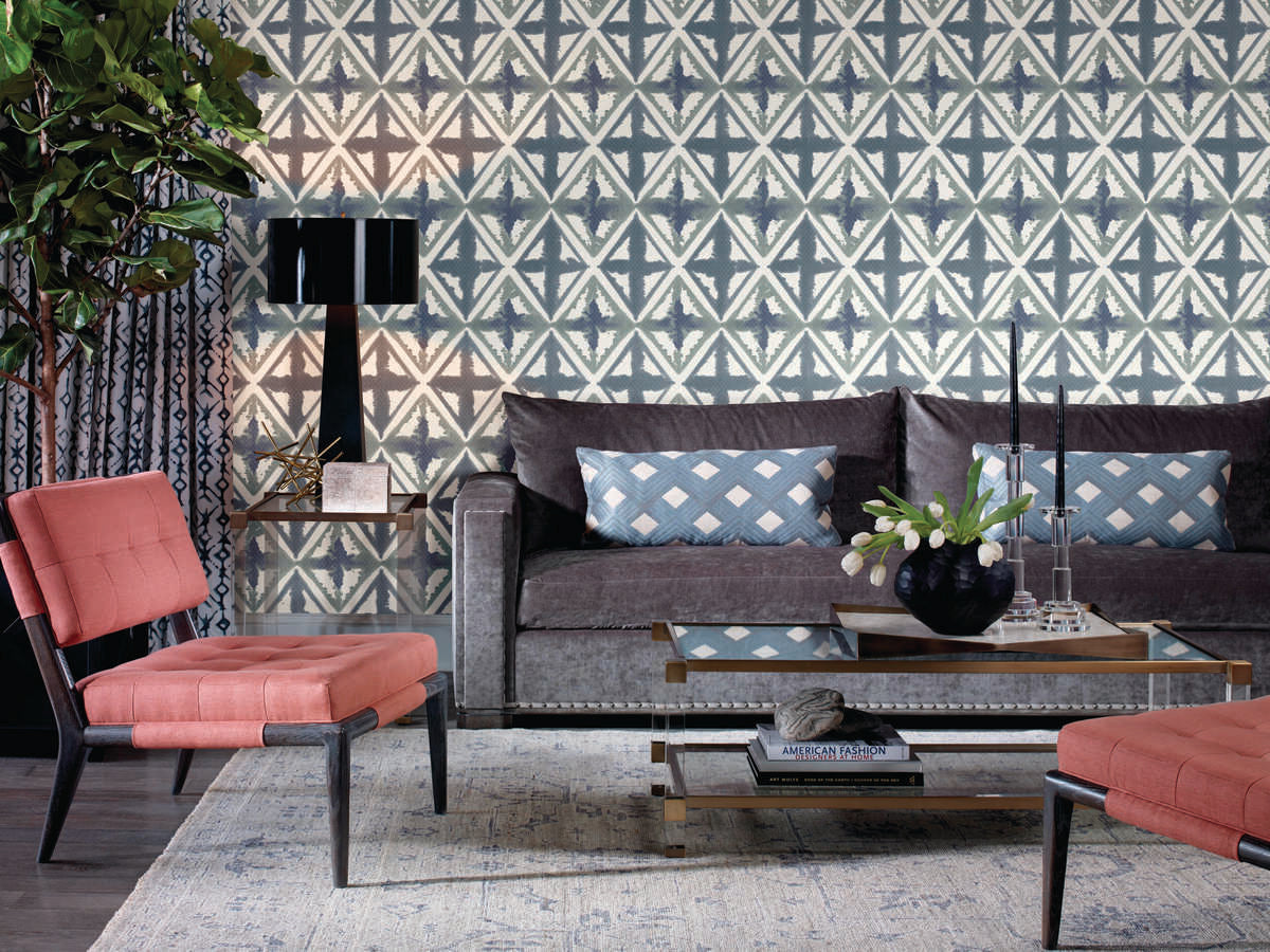 Diamond Block - Dusty Teal - WINFIELD THYBONY Wallpaper
