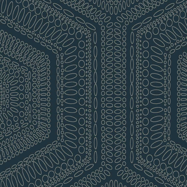 Concentric Groove - Deep Navy - WINFIELD THYBONY Wallpaper