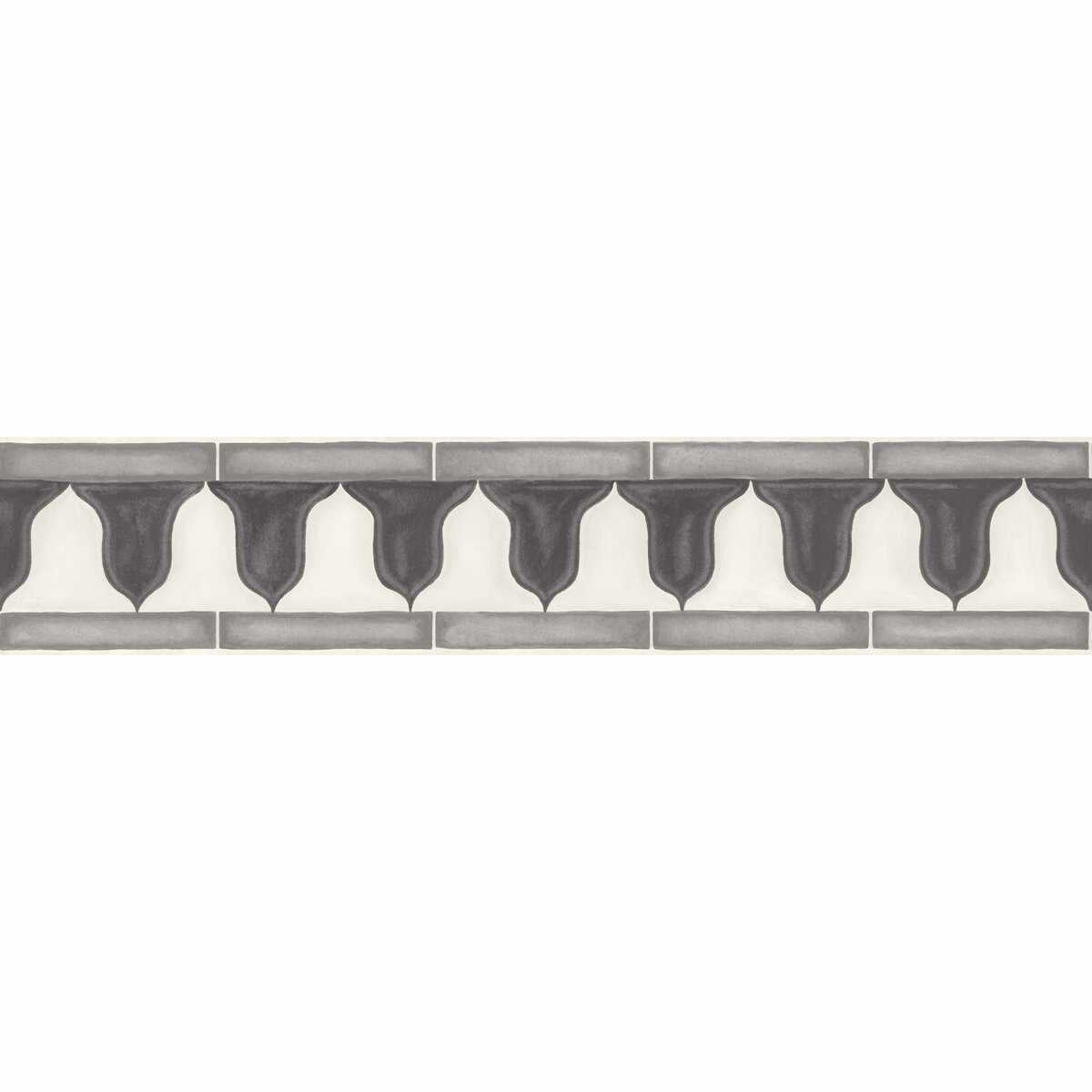 Zellige Border - Soot & Snow - COLE & SON Wallpaper
