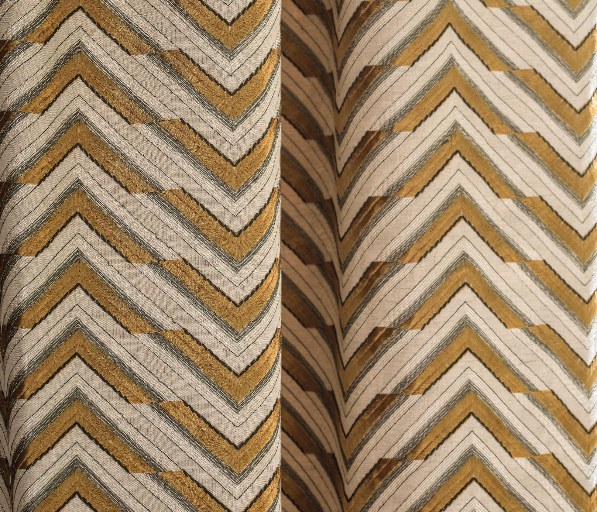 Santa Fe Canyon Gold/Charcoal - Osborne & Little - F7952-01 Fabric