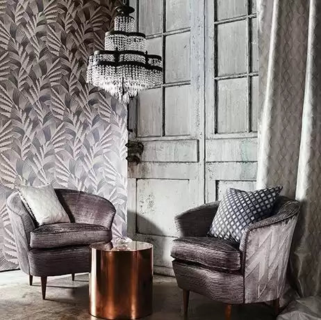 Fantasque Chrysler Gilver/Antique Gold - Osborne & Little - W6891-02 Wallcovering