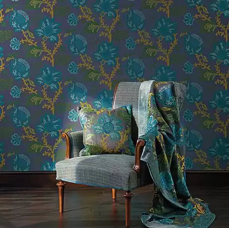 Coromandel Teal/Green/Lime - Nina Campbell - NCW4270-04 Wallcovering