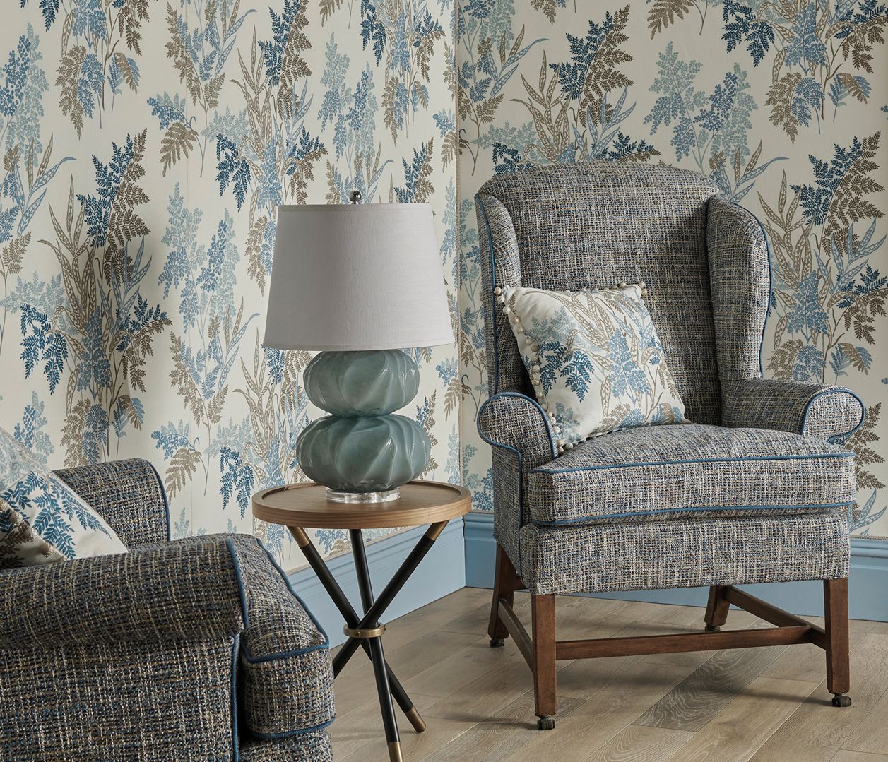 NC Dallimore Fern Craze Aqua/Eucalyptus - Nina Campbell - NCF4533-03 Fabric - Nina Campbell Fabric