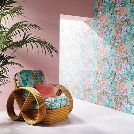 Cubana Flamingo Club Matt Silver - Matthew Williamson - W6800-04 Wallcovering