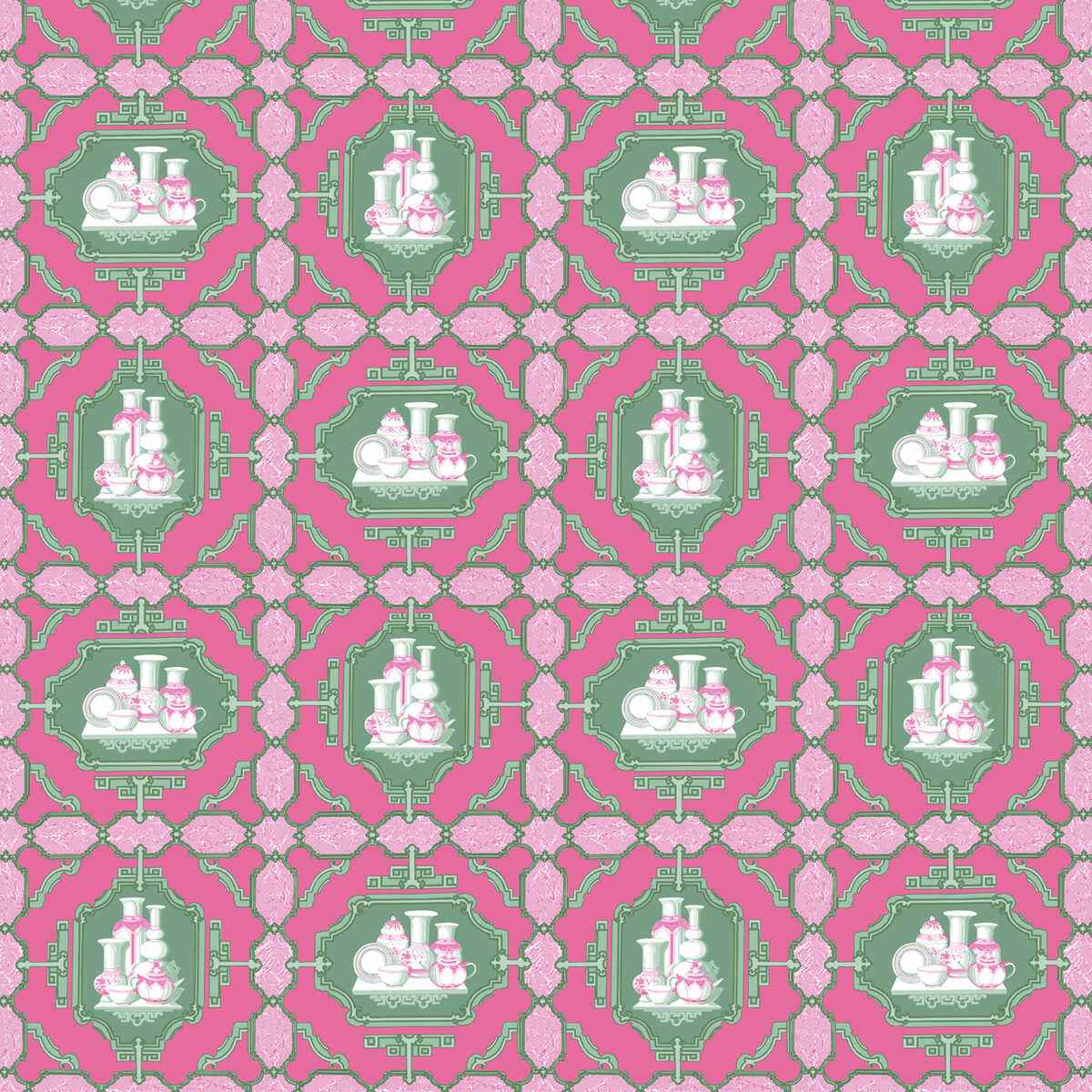 Gdt55440010 Porcelanas Rosa Verde Gaston Y Daniela Fabric - GASTON Y DANIELA Fabric
