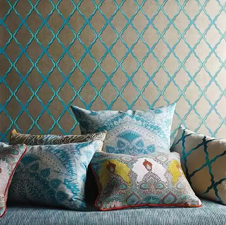 Durbar Jali Trellis Silver - Matthew Williamson - W6957-04 Wallcovering