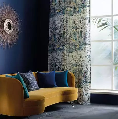 Enchanted Gardens Japanese Garden Teal - Osborne & Little - F7015-02 Fabric