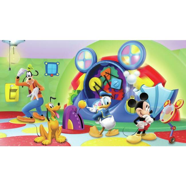 Disney Mickey Friends Clubhouse Wall Mural - Green - York Wallcoverings - JL1317M