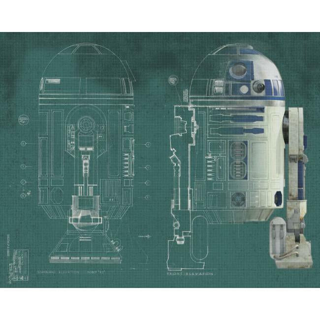 Star Wars R2D2 XL Wall Mural - Green - York Wallcoverings - JL1402M