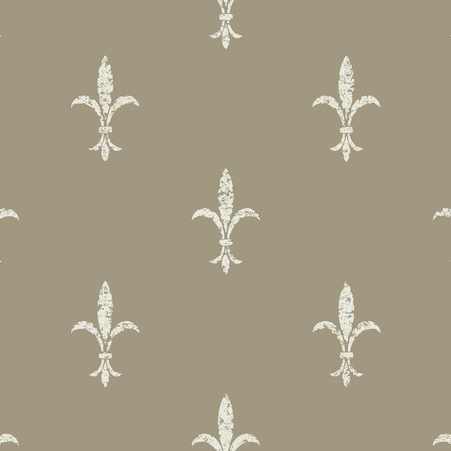Fleur De Lis Wallpaper - Glint/Cream - York Wallcoverings - KT2195