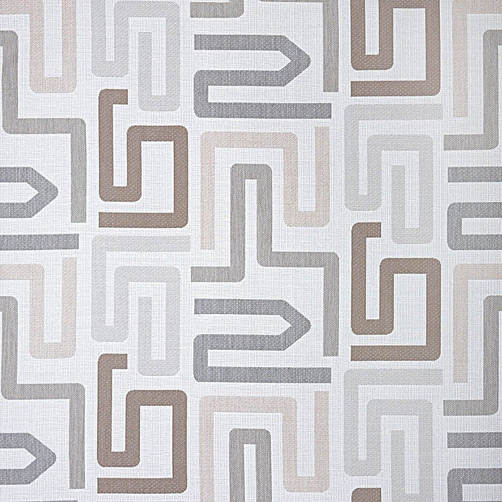Color: Taupe Grey-Brown, Material: 100% Sunbrella Acrylic, Mildew Resistant: Yes, Pattern Direction: Left to Right, Recommended Use: Indoor Outdoor Upholstery Cushion Pillow Drapery, Warranty: 5 Year, Water Repellent: Yes, Width: 54", Type: Pattern, Pattern Direction: Railroad, Repeat: 14Vx27H