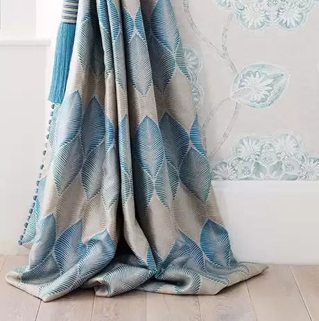 Verdanta Leaf Fall Peacock/Turquoise - Osborne & Little - F6562-04 Fabric