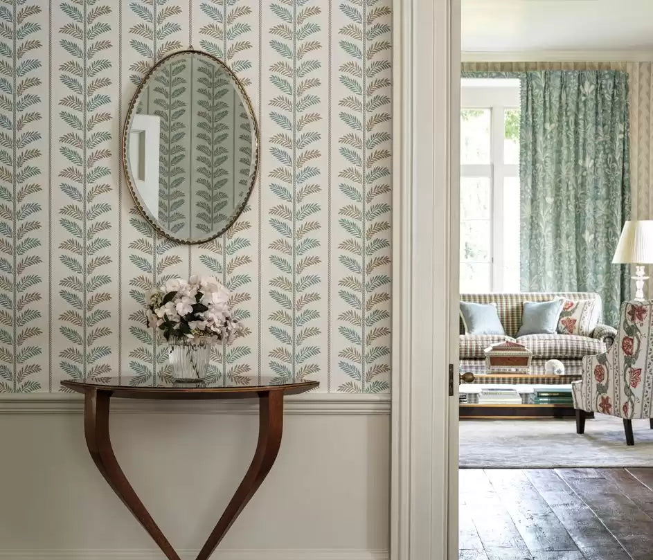 Signature Plumier Aqua/Beige - Nina Campbell - NCW4496-01 Wallcovering