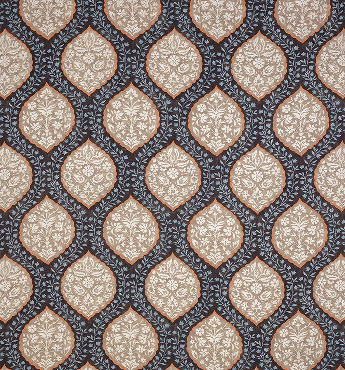 Les Rêves Marguerite Chocolate/Beige -Fabric - Nina Campbell Fabric