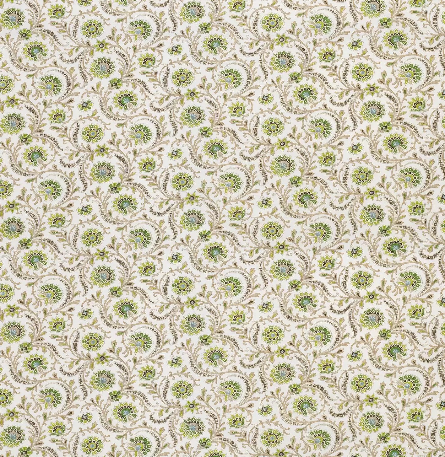Les Indiennes Baville Green -Fabric - Nina Campbell Fabric