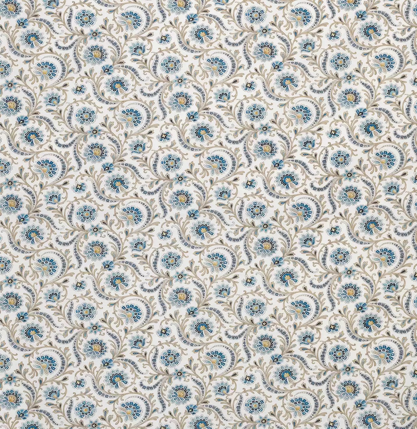 Les Indiennes Baville Blue -Fabric - Nina Campbell Fabric