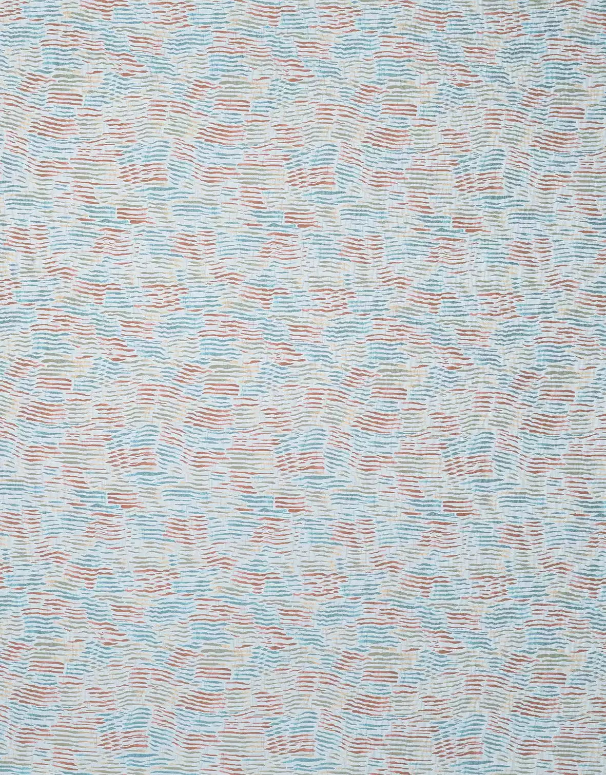 Les Indiennes Arles Coral/Aqua/Ochre -Fabric - Nina Campbell Fabric