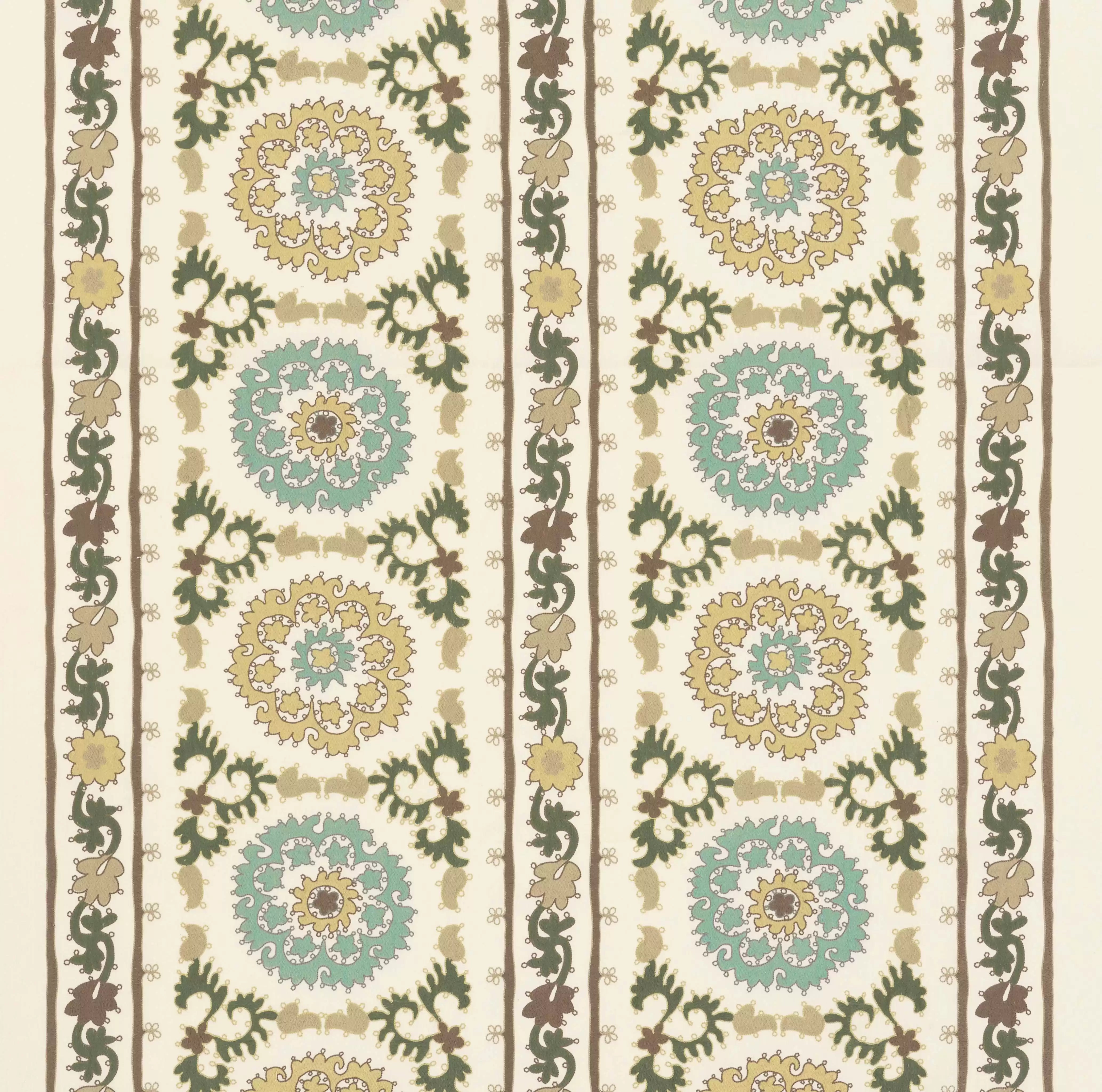 Aqua/Ochre/Ivory -Fabric - Nina Campbell Fabric