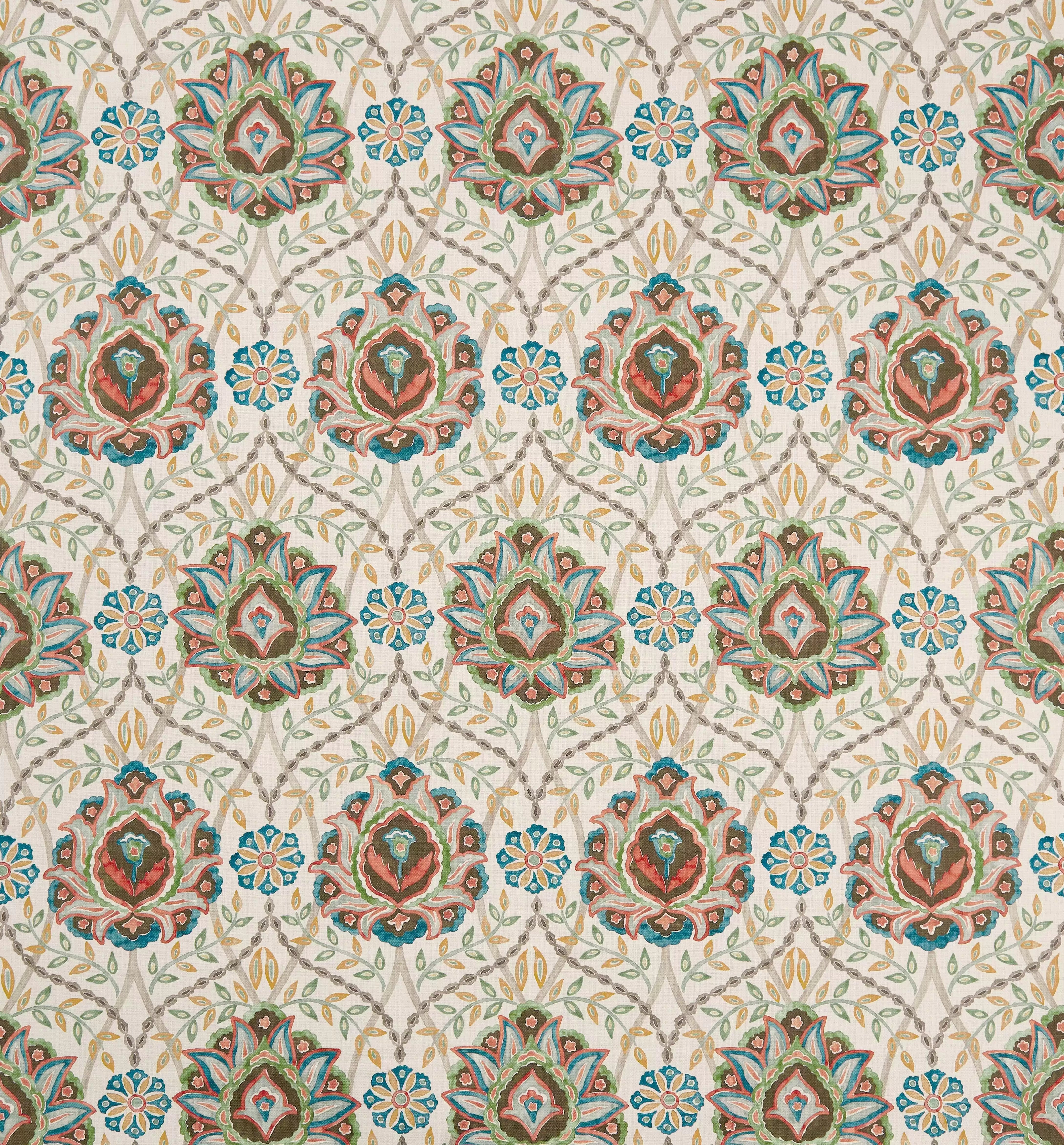 Topkapi Chocolate/Russet/Te -Fabric - Nina Campbell Fabric