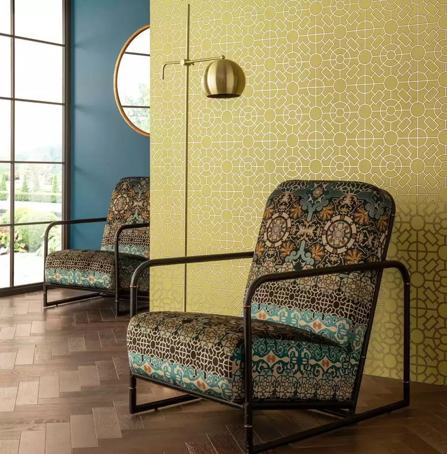 Mansfield Park Knot Garden Garden Green - Osborne & Little - W7455-02 Wallcovering