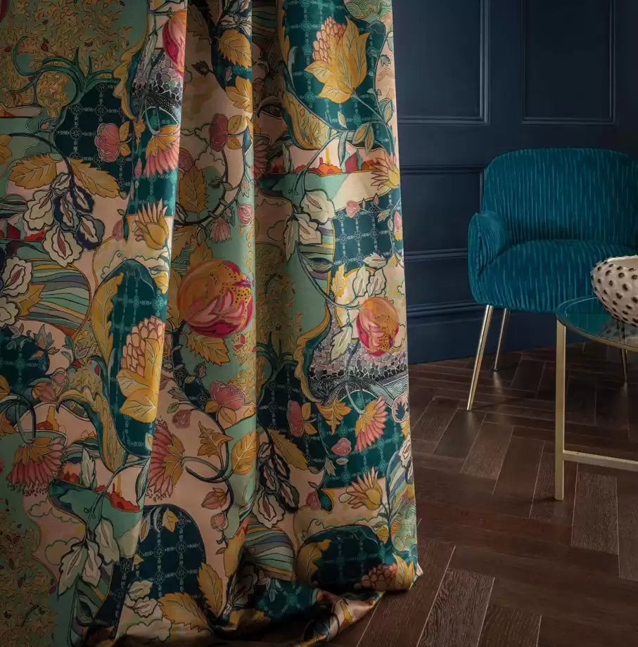 Mansfield Park Hartfield Teal/Gold - Osborne & Little - F7406-01 Fabric