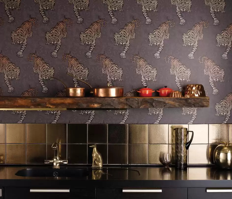 Eden Tyger Tyger Metallic Silver - Matthew Williamson - W6542-02 Wallcovering