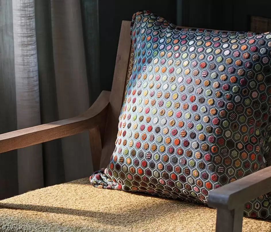 Viviana Pelangi Velvet Brick/Gold - Osborne & Little - F7745-01 Fabric