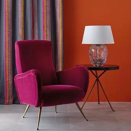 Savoy Velvets Operetta Charcoal/Pink - Osborne & Little - F7041-01 Fabric