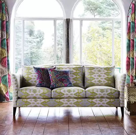 Pasha Palas Peacock/Taupe - Osborne & Little - F6746-01 Fabric