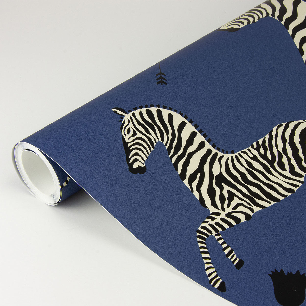 Denim Zebra Safari Scalamandré Self Adhesive Wallpaper - Brewster Wallcovering