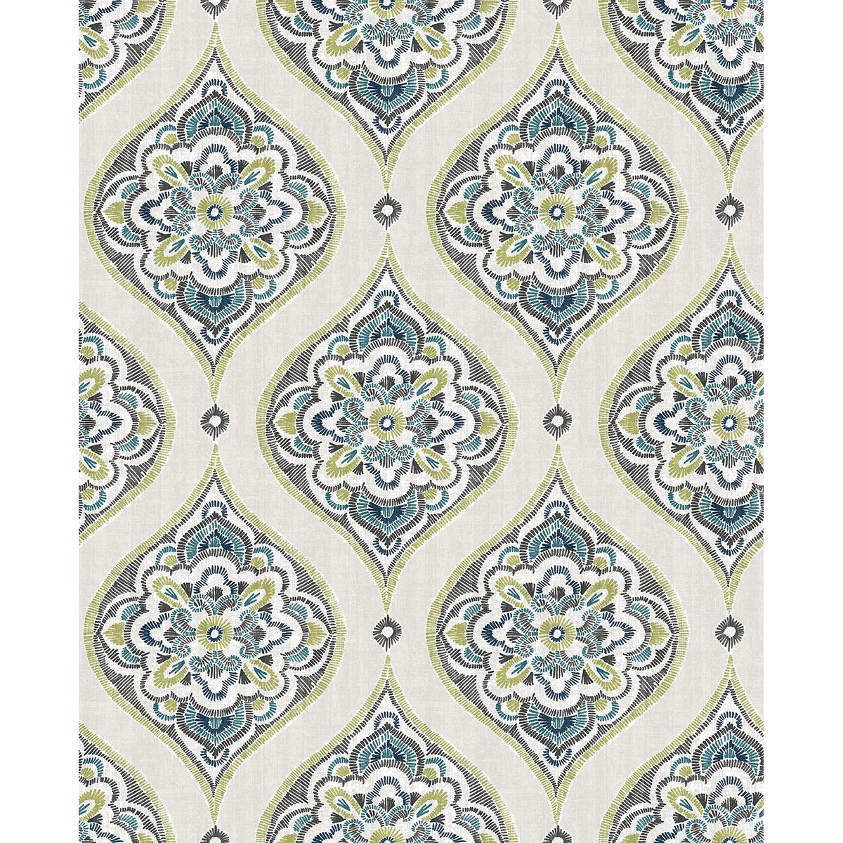 Picture of Adele Green Damask Wallpaper