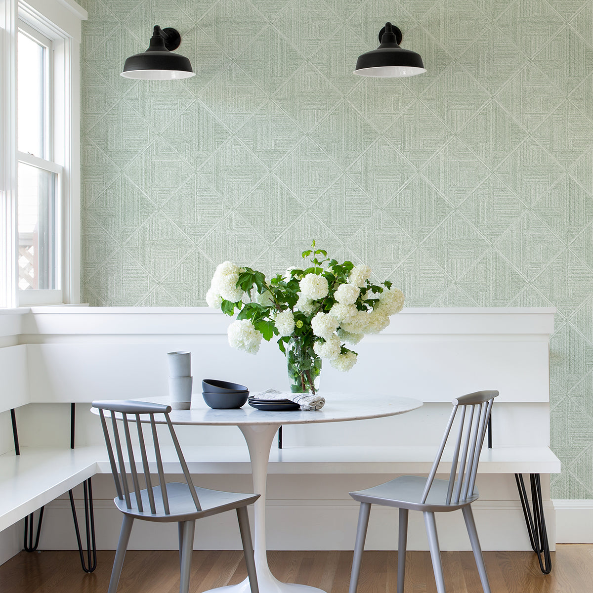 Cade Green Geometric Wallpaper - Brewster Wallcovering