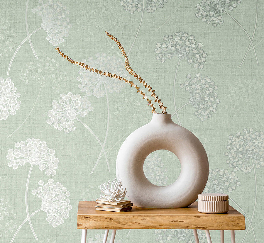 Grace Green Floral Wallpaper - Brewster Wallcovering