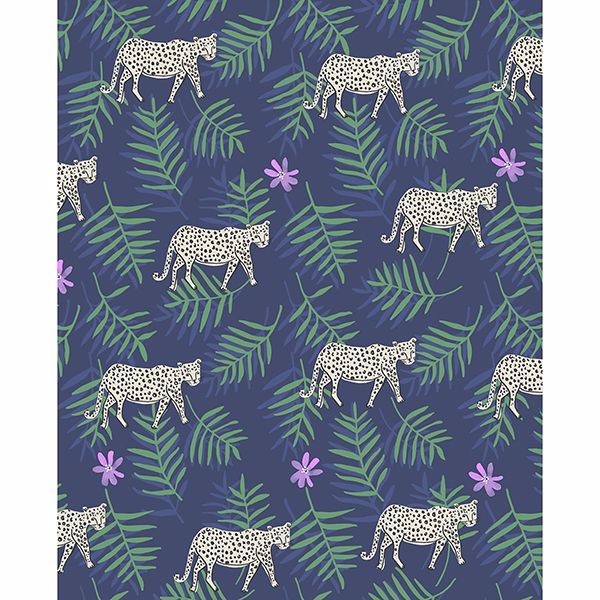 Picture of Exempel Indigo Cheetah Wallpaper