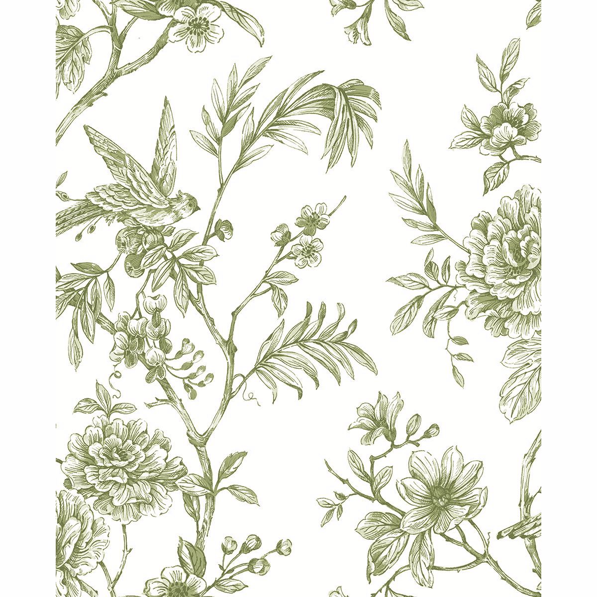 Picture of Jessamine Green Floral Trail Wallpaper