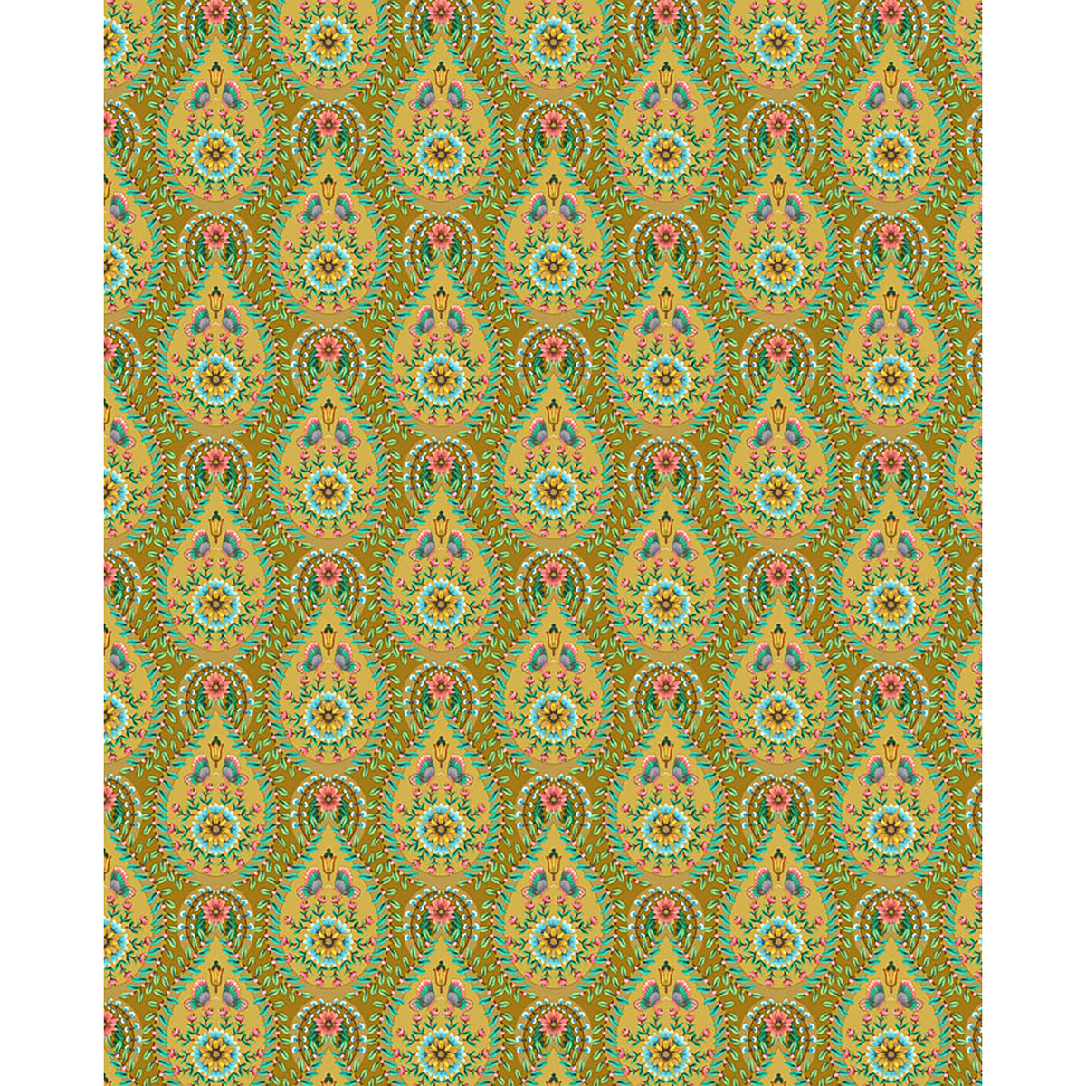 Picture of Garden Party Mustard Raindrops Wallpaper