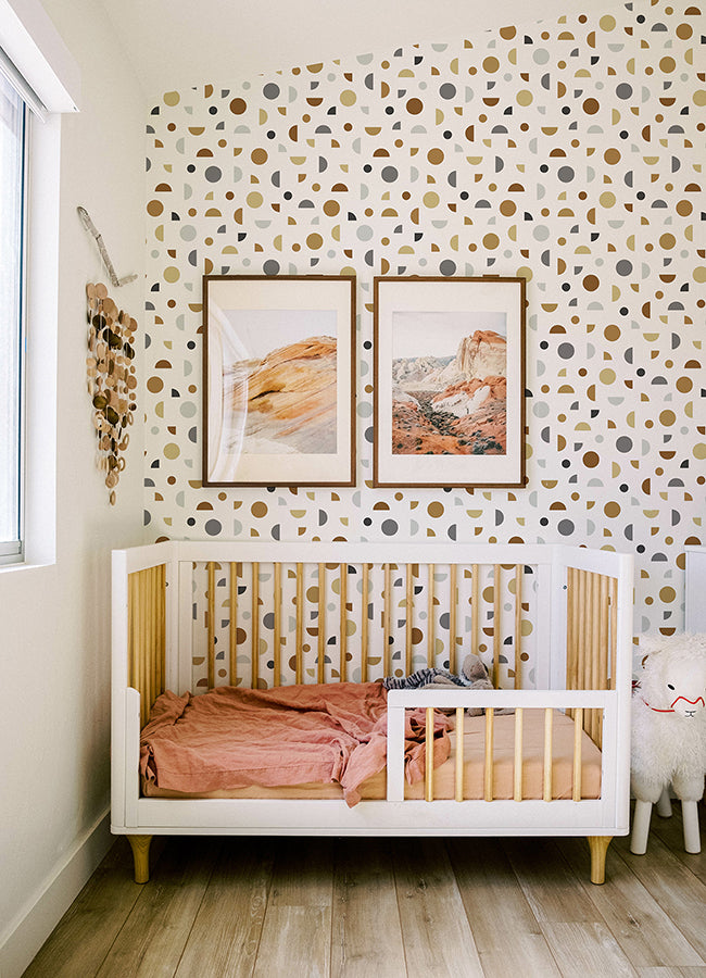 Marilee Neutral Circles Wallpaper - 4060-139278 - York Wallcovering