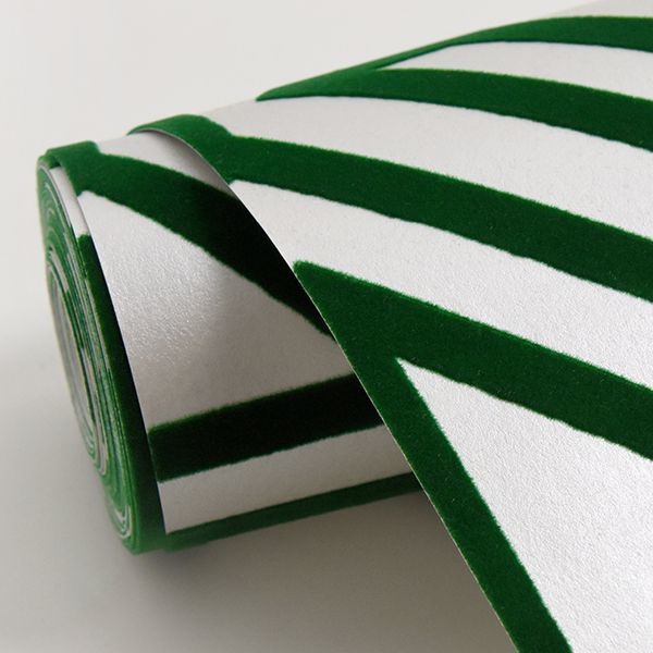 Helios Green Geometric Wallpaper - Brewster Wallcovering