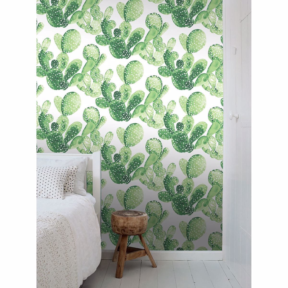 Mimi Green Cactus Wallpaper - Brewster Wallcovering