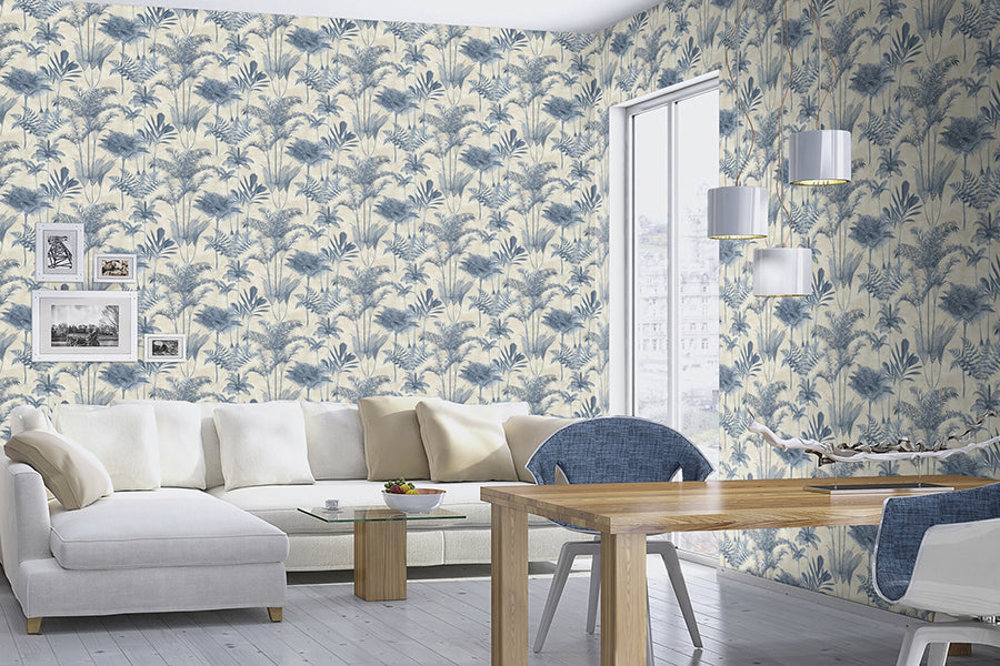 Kinabalu Blue Rainforest Wallpaper - York Wallcovering - RH555127