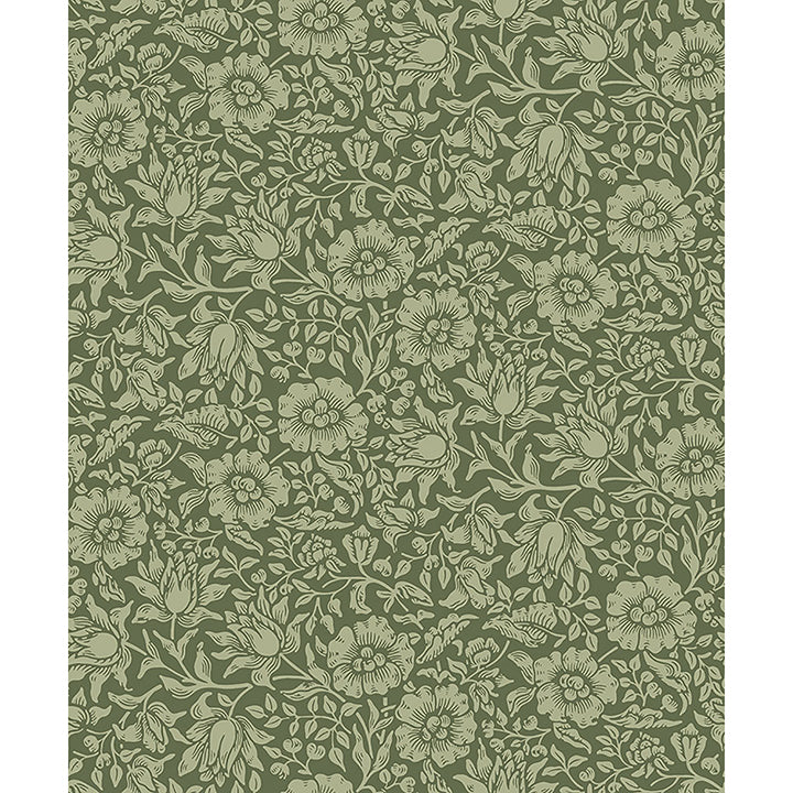 Picture of Mallow Dark Green Floral Vine Wallpaper