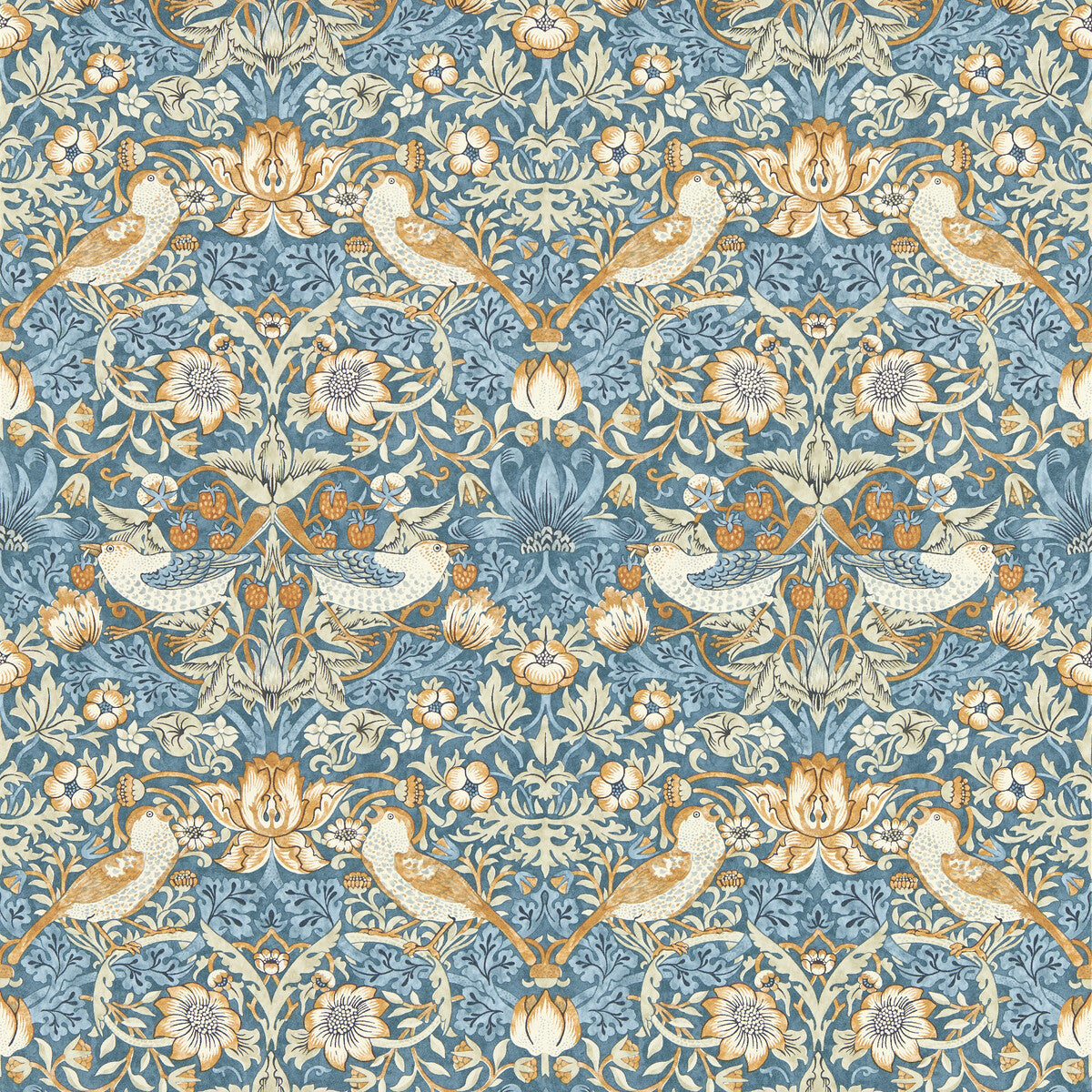 w017102cac0-strawberry-thief-denim-wp-clarke-and-clarke - CLARKE AND CLARKE Wallpaper