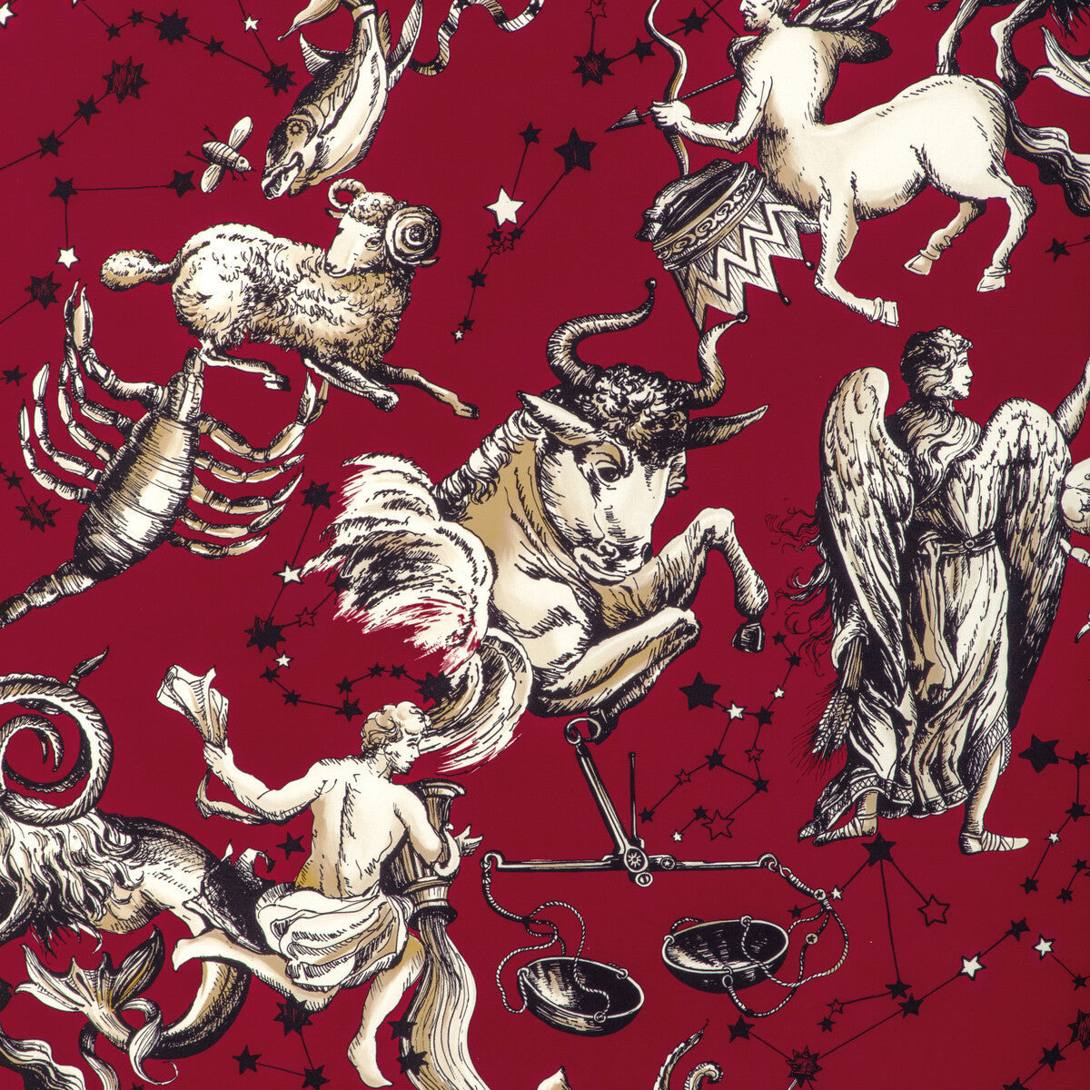 8023135190-cosmique-print-ruby-brunschwig-fils - BRUNSCHWIG & FILS Fabric