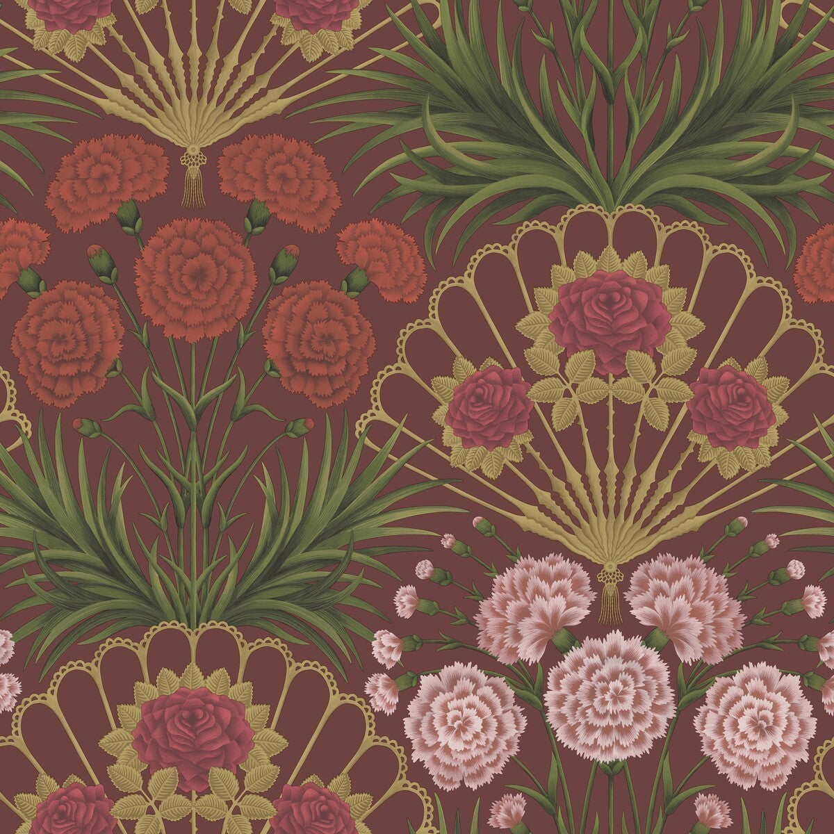11714046cs0-flamenco-fan-rosebrt-rougem-goldcrimson-cole-son - COLE & SON Wallpaper