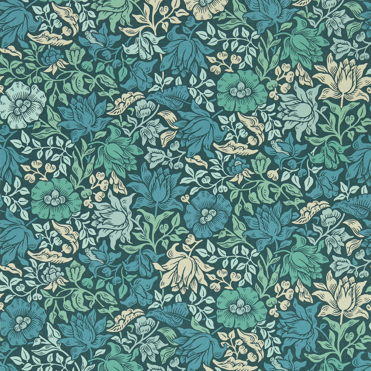 w017302cac0-mallow-teal-wp-clarke-and-clarke - CLARKE AND CLARKE Wallpaper