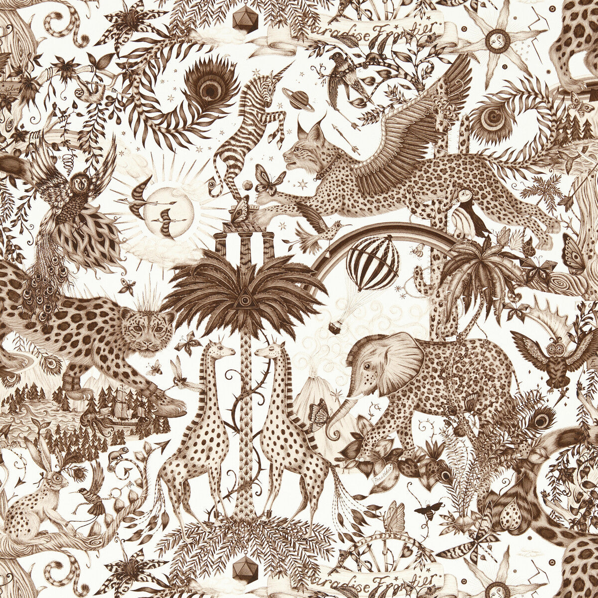 w021604cac0-paradise-lost-sepia-wp-clarke-and-clarke - CLARKE AND CLARKE Wallpaper