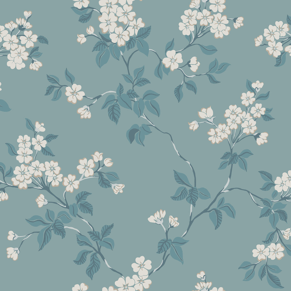 wdr1026wt0-blomma-federal-blue-winfield-thybony - WINFIELD THYBONY Wallpaper
