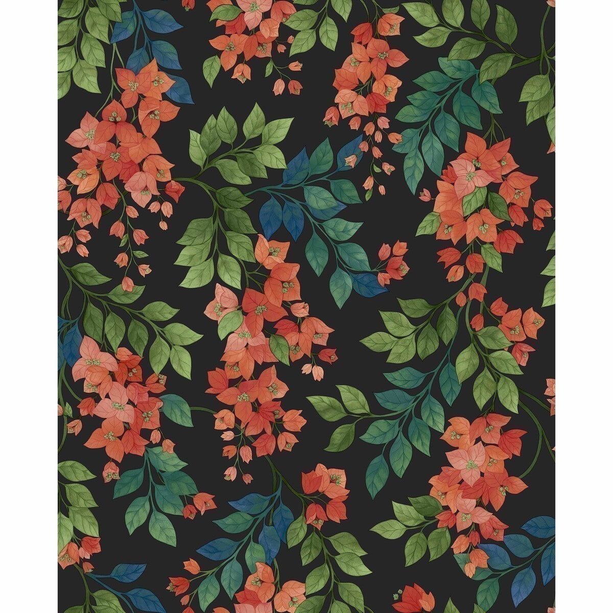 1176017cs0-bougainvillea-rougegreenc-skycharcoal-cole-son - COLE & SON Wallpaper
