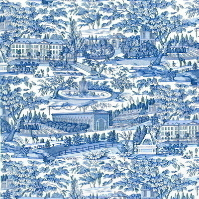 br-797442220-zarafa-cotton-print-blue-brunschwig-fils - BRUNSCHWIG & FILS Fabric