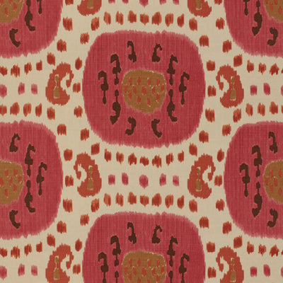 br-711101190-samarkand-cotton-and-linen-print-dusty-roserust-brunschwig-fils - BRUNSCHWIG & FILS Fabric